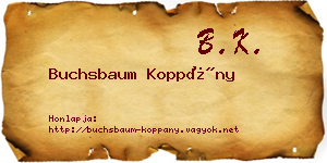 Buchsbaum Koppány névjegykártya